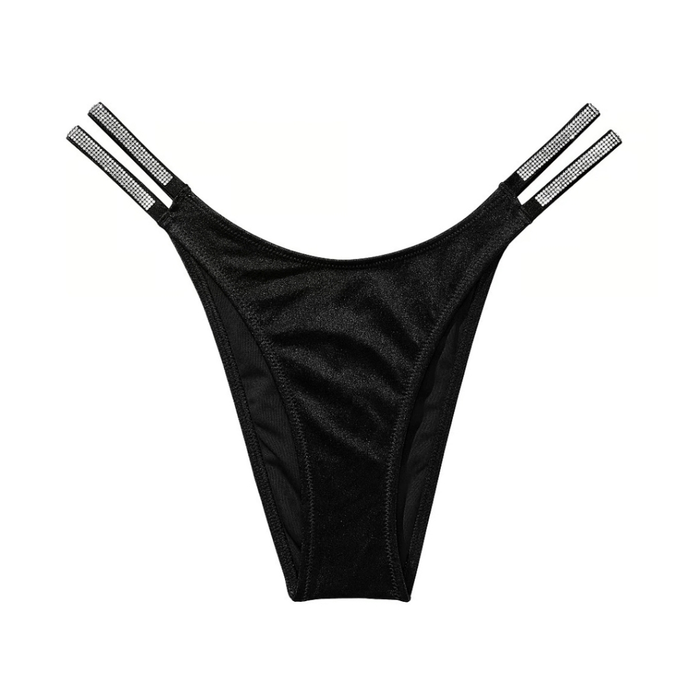 Victoria's Secret Silver and Black High-Cut Bikini
